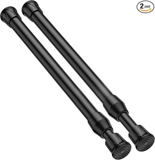 2 Pack Small Tension Rod 12 to 19 Inch Adjustable Tension Rod Mini Curtain Rod by QINGYUN
