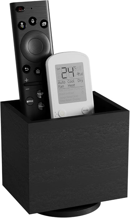 360° Rotating Remote Control Holder, Wooden TV Remote Holder by BUYNOW