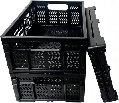 4-Pack 20L Foldable Storage Crates, Heavy Duty Plastic Milk Crates by Unknown
