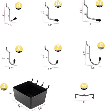 136PCS Metal Pegboard Hooks Organizer Kit - Image 3