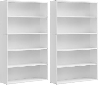 VASAGLE Set of 2 Bookshelves, 30 Inches Wide, 5-Tier Open Bookcases by VASAGLEbySONGMICSHOME