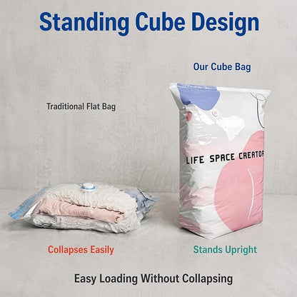 2Pcs No Pump Vacuum Storage Bags, Cube Compression Space Saver Bags - Image 6
