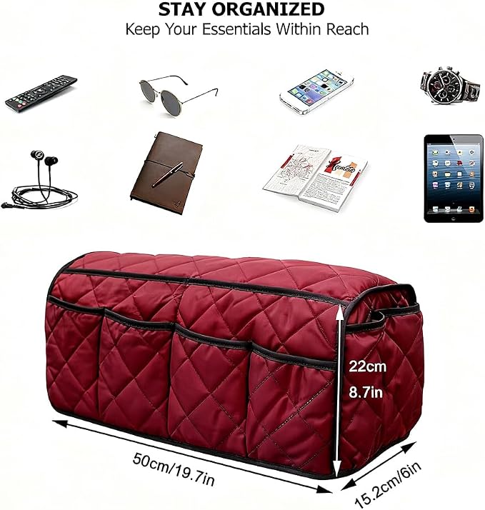 Armchair Caddy, Non Slip Sofa Armrest Organizer, Couch Armrest Remote Control - Image 2