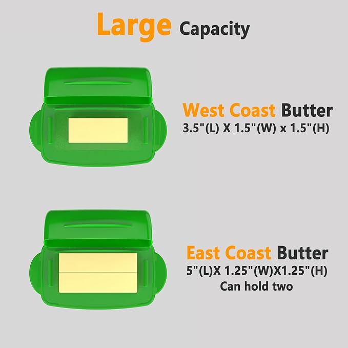 Butter Dishes with Lid for Countertop Refrigerator, Plastic Butter Dish Clear - Image 3