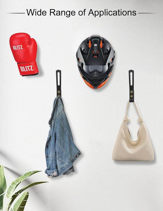 4 Pack Helmet Hooks Motorcycle Helmet Holder Hook Wall Mount Helmet Storage - Image 5