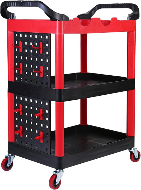 MaxWorks 50886 3 Shelf Rolling Utility Service Cart by MaxWorks