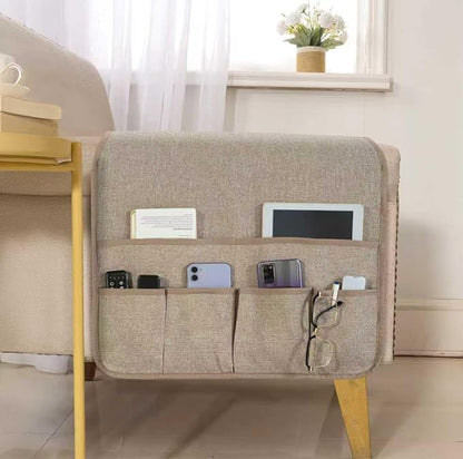 Faux Linen Armchair Caddy for Couch Remote Control Holder Non-slip Sofa Armset by luckyjoyreal