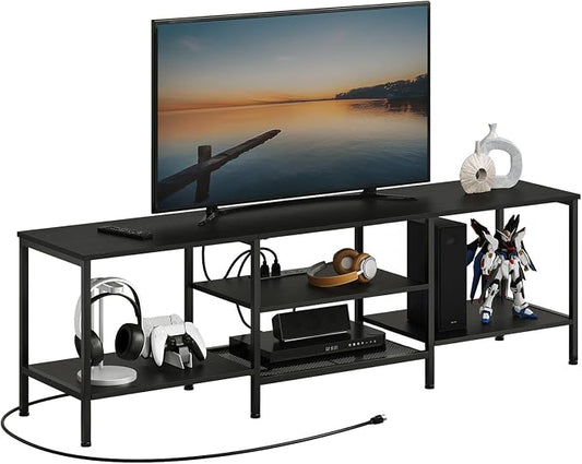 HOOBRO TV Stand with Power Outlets to 75 Inches, TV Console Table with Open by HOOBRO