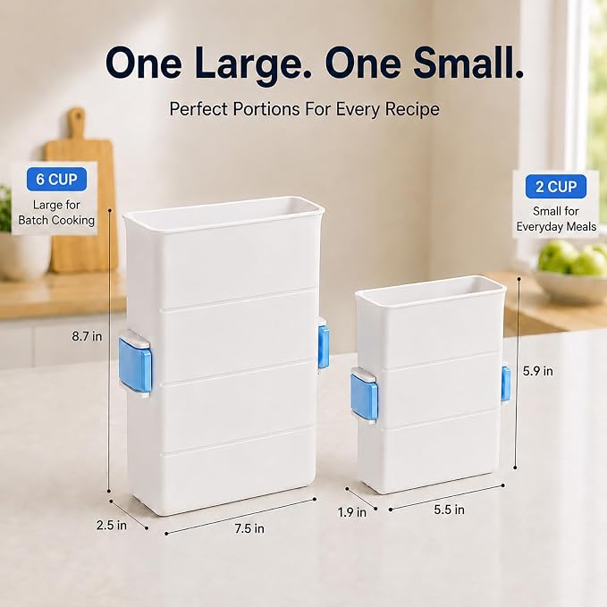 Freezer Food Block Maker, 2 Pack Freezer Bag Holder, Durable Hard Plastic - Image 2