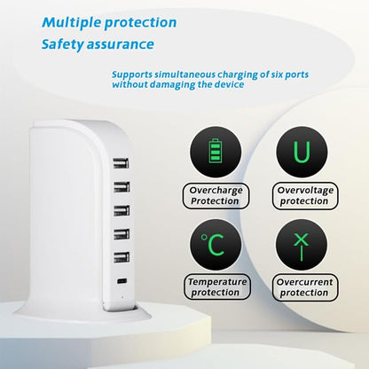 USB Charging Station for Multiple Devices, 40W Multiport Charger Tower - Image 6