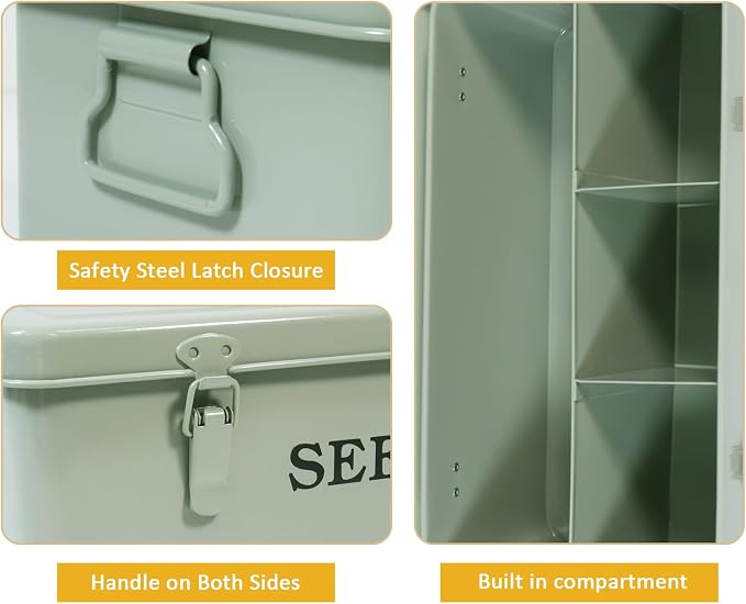 Seed Storage Organizer, 4 Compartment Seed Storage Box - Image 2
