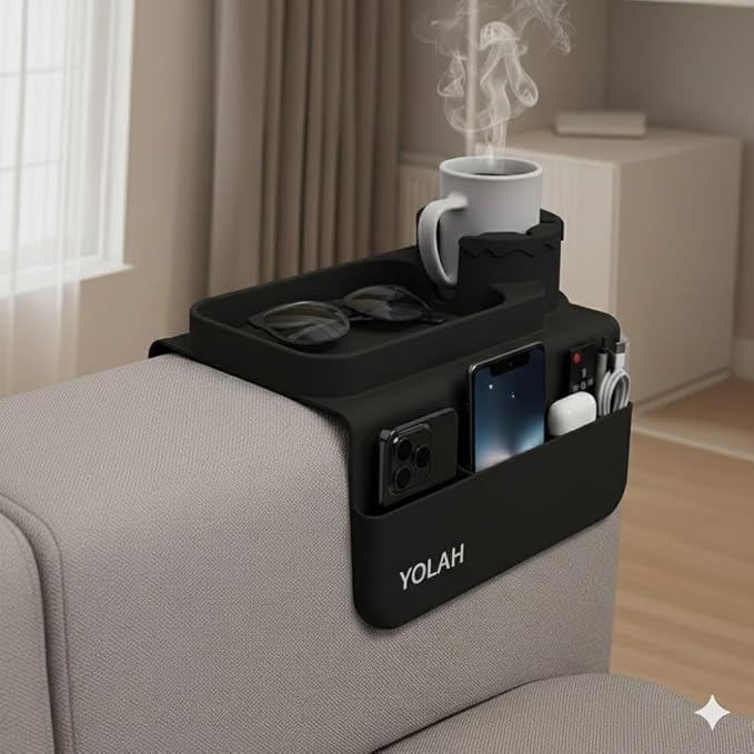 YOLAH Silicone Couch Cup Holder Tray - Image 4