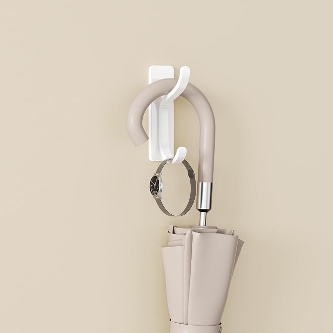 2 Pack Wall Hooks for Hanging: Adhesive Coat Hooks for Hat, Hangers for Door - Image 5