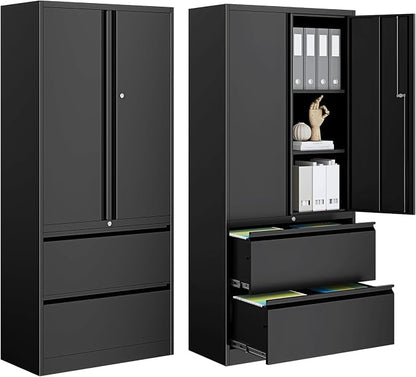 2-Drawer Metal File Cabinet, Lateral Vertical Filing Cabinets by PEUKC