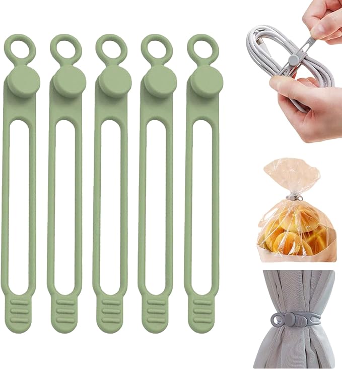 Data Cable Organizer, Silicone Cable Ties Reusable by Viwgnxy