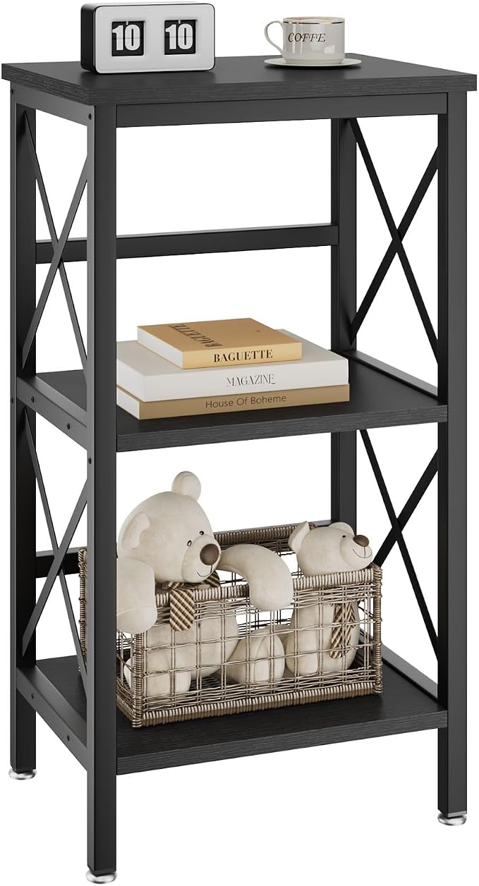 YMYNY 3 Tiers Bookcase, Industrial Metal Bookshelf by High-qualityhomefurnishing