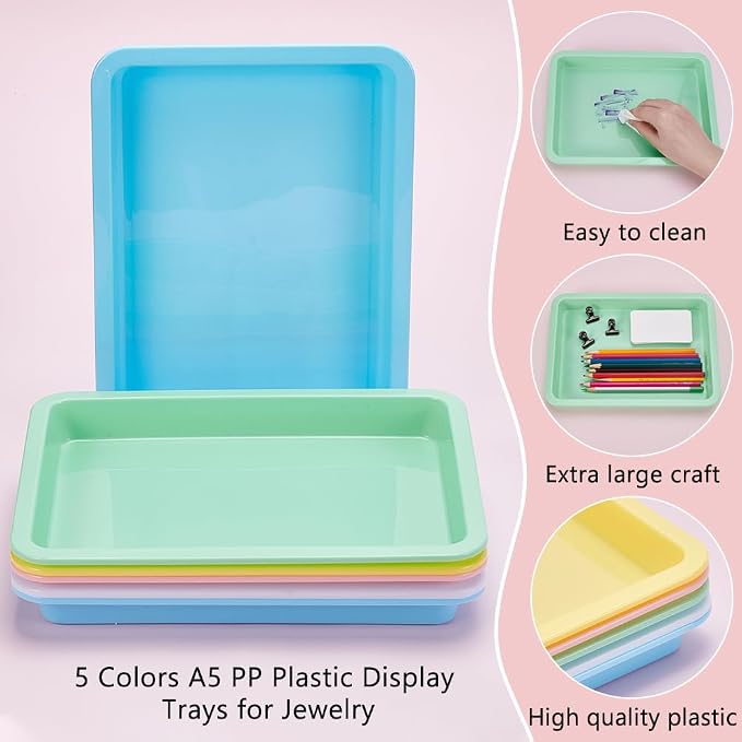 30Pcs Plastic Art Trays, 9.6 x 7.3 Inches Activity Craft Sand Trays Flat - Image 4