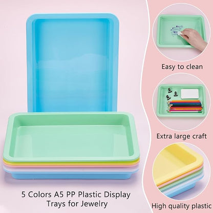 30Pcs Plastic Art Trays, 9.6 x 7.3 Inches Activity Craft Sand Trays Flat - Image 4