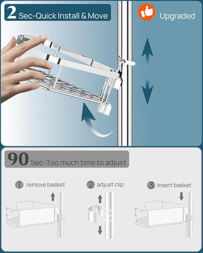 SEIRIONE Rustproof Shower Corner Caddy Organizer - Image 6