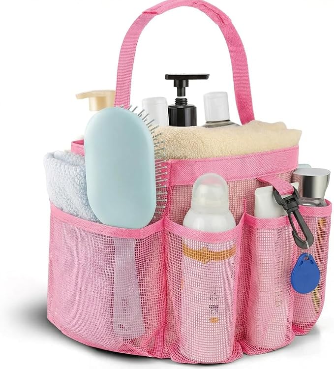 Mesh Shower Caddy Portable for College Dorm Room Essentials, Hanging Shower by CDDLR