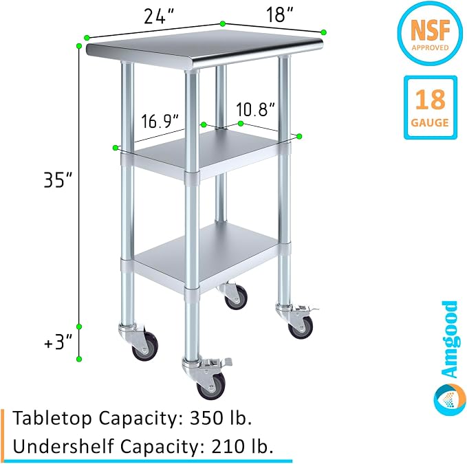 AmGood Stainless Steel Work Table - Image 3
