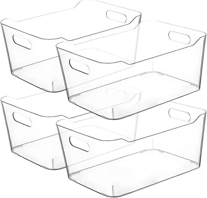 Clear Extra Large Plastic Storage Bins, Pantry Organizers and Storage by CONTROLKITCHEN