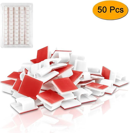 SOULWIT 50 Pcs Self Adhesive Cable Management Clips, Cable Organizers Sticky - Image 2