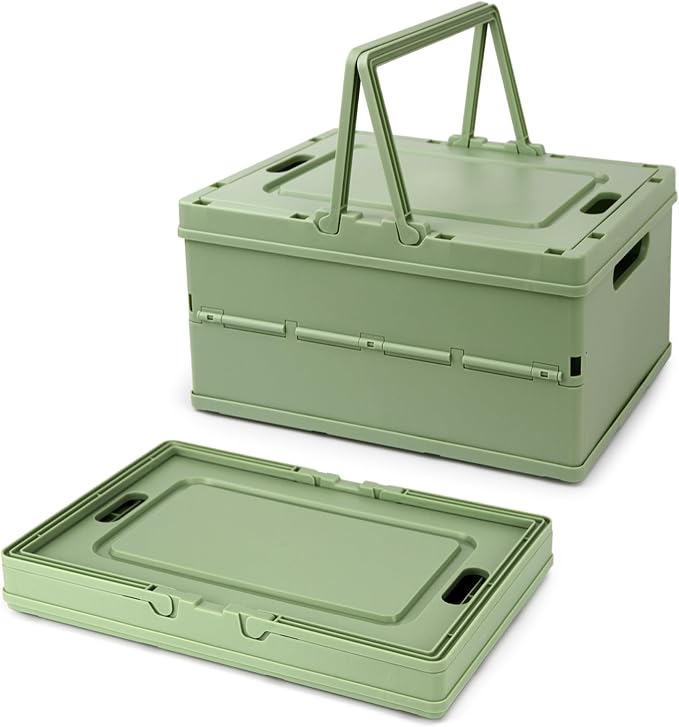 Collapsible Storage Crate, Foldable Plastic Basket by Vivikivi