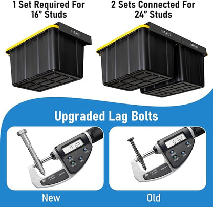 HandT USA Based Overhead Garage Storage Rack, Ceiling Tote Bin Organization - Image 5