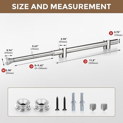 12" Valet Rod for Closet Pull Out, Adjustable Expandable Stainless Steel Valet - Image 5