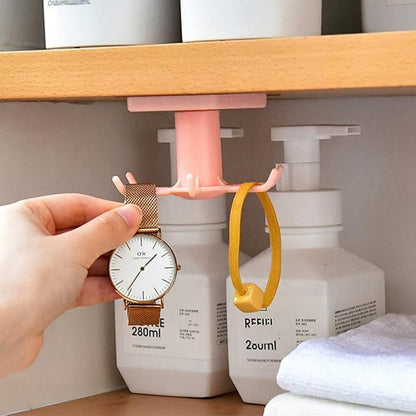 2PCS Under Cabinet Hooks, 360 °Rotation Kitchen Hooks - Image 3