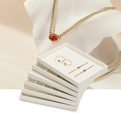 Beige Jewelry Necklace Display Tray 24 Grids Pendant Earrings Necklace - Image 4