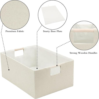Foldable Fabric Storage Baskets Set of 2 - Image 3