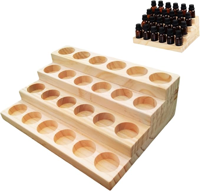Essential Oil Display Stand 4 Tier Essential Oil Holder Solid Wood Essential by LONG+TAO