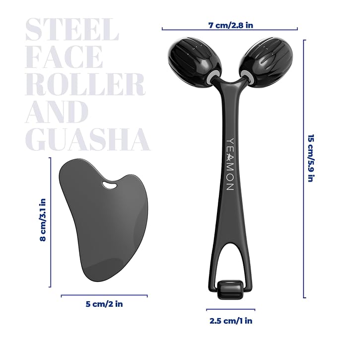Yeamon Gua Sha Facial Tools and Face Roller Set, Facial Massage Tool - Image 6