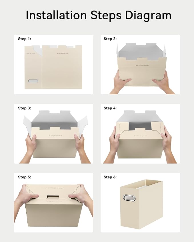 Portable Collapsible Cardboard File Box - Image 6