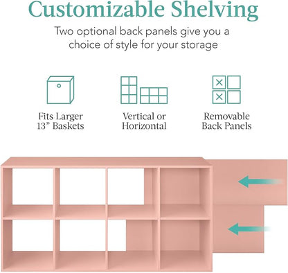 Best Choice Products Kids Bookcase 8-Cube Storage Organizer, 13.5in Shelf - Image 3
