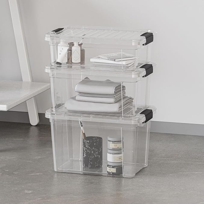 Superio Clear Storage Box with Lid, 2.5 Quart Plastic Container Bins - Image 7