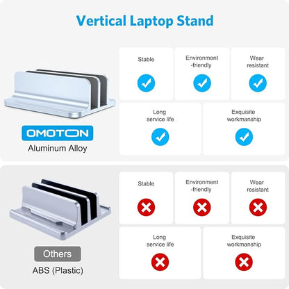 OMOTON Vertical Laptop Stand, Desktop Aluminum Mac Book Stand - Image 2