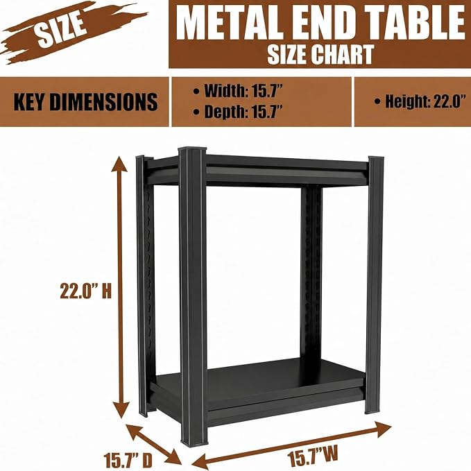 2 Tier Metal Bookshelf, Adjustable Tall Bookcase, Heavy Duty 1200 LBS Modern - Image 2