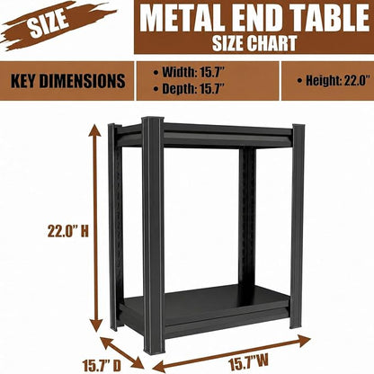 2 Tier Metal Bookshelf, Adjustable Tall Bookcase, Heavy Duty 1200 LBS Modern - Image 2