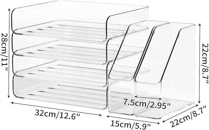 4-Tier Clear Acrylic Paper Tray Organizer - Image 5
