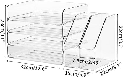 4-Tier Clear Acrylic Paper Tray Organizer - Image 5