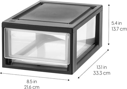 IRIS USA 6 Qt. Plastic Drawer Storage Organizer Stacking Drawers, Stackable Unit - Image 2
