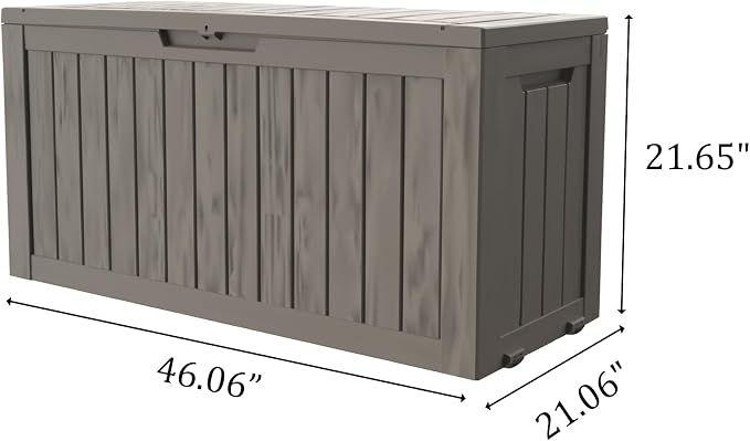 75 Gallon Deck Box, Resin Outdoor Indoor Waterproof Storage Box, Lockable - Image 2