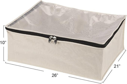 Household Essentials 3364-1 Cotton Canvas Blanket Storage Bags | Natural - Image 3