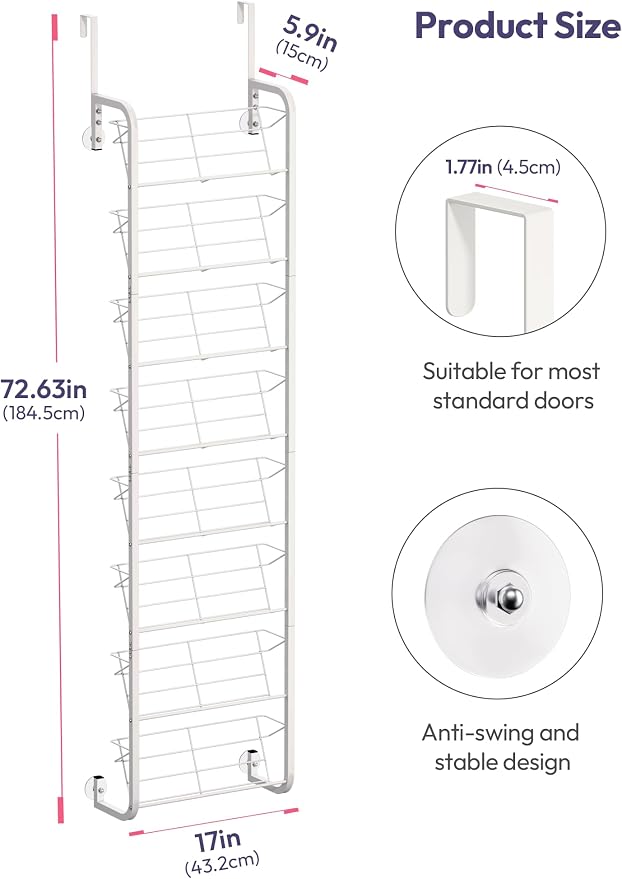 SWTYMIKI Over the Door Shoe Organizer - Image 2