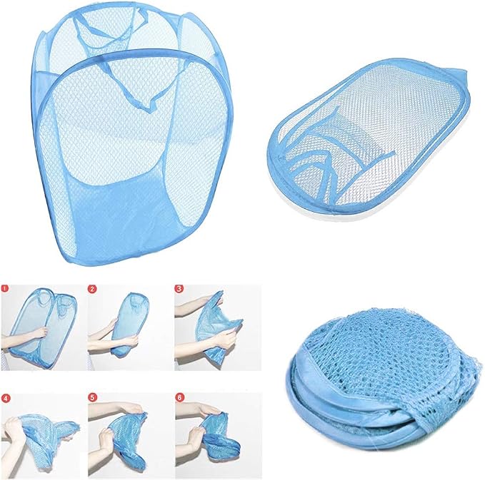 RZJZGZ Foldable Pop-Up Mesh Laundry Hamper - Image 3