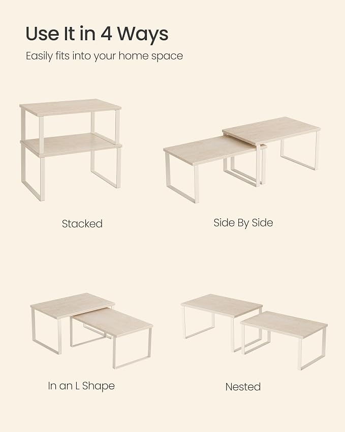 SONGMICS Cabinet Organizer Shelf, Kitchen Storage, Spice Rack, Expandable - Image 4