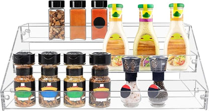 PMMASTO Tiered Spice Rack, Seasoning Organizer, Kitchen Organization and Storage by PMMASTO
